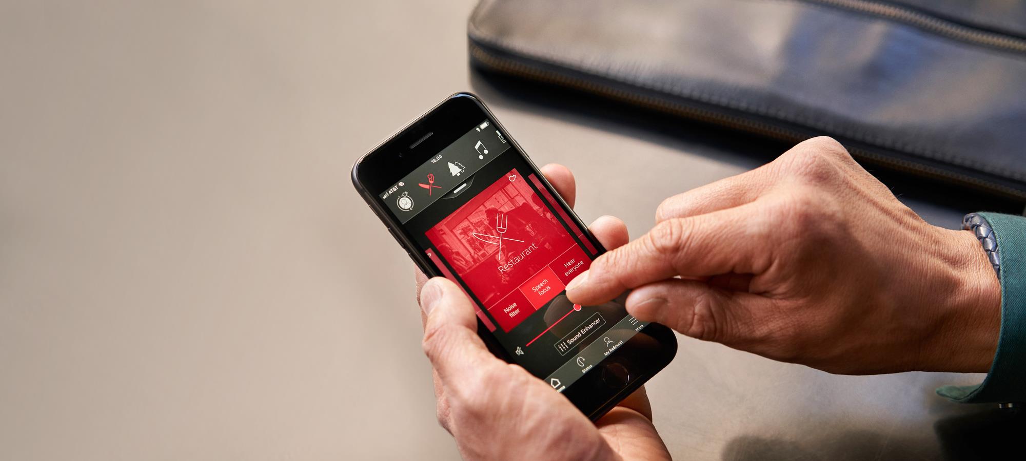 De app gebruiken hand